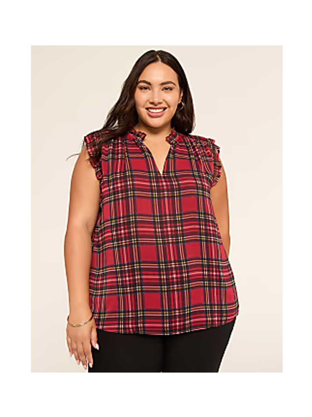 NWT LANE BRYANT Sleeveless Split-Neck Popover Top SZ 26/28
